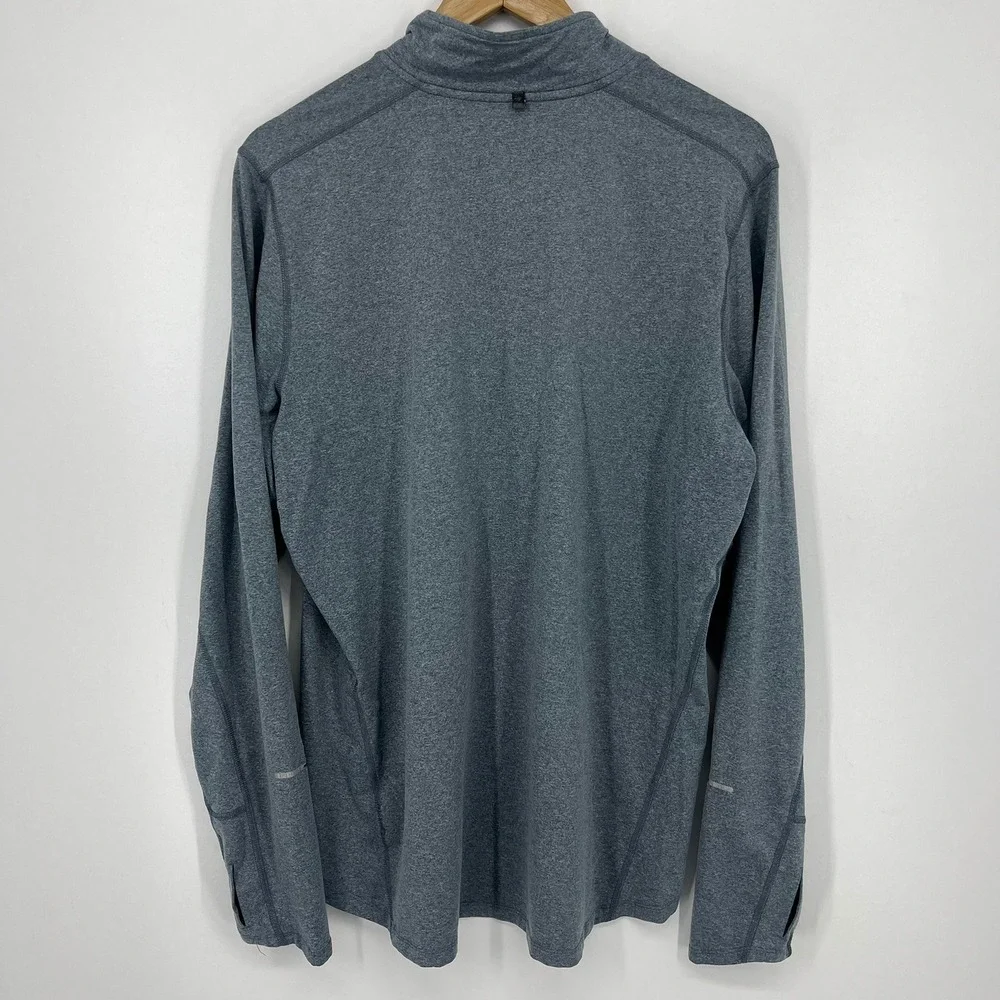 Nike‎ Running Dri-FIT Mens Gray Teal Quarter Zip Pullover Large 504606-480